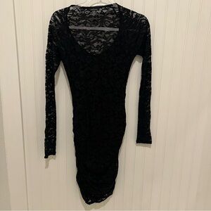 Y2k Black Lace Bodycon Dress